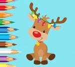 Pobarvanka: srčkan božični severni jelen